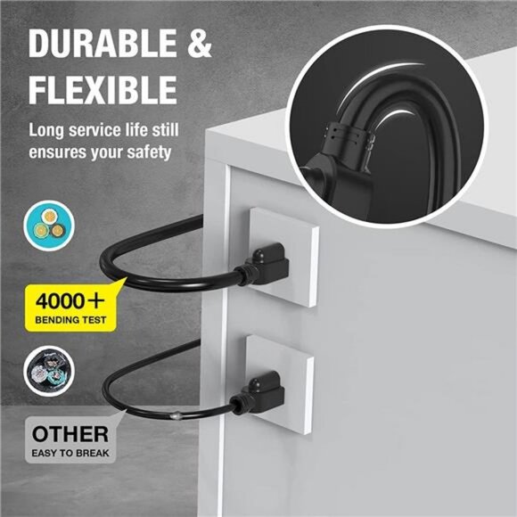 Extension Cord, 50 ft Outdoor Extension Cord with Multiple Outlets, Black - Picture 2 of 7